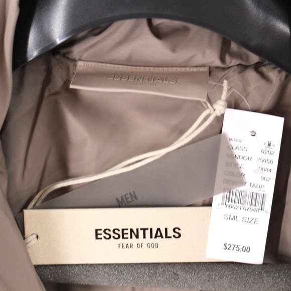 Essentials Fear Of God Quilted Anorak 1/2 Zip Pullover Jacket Desert Taupe S NEW - Picture 8 of 9